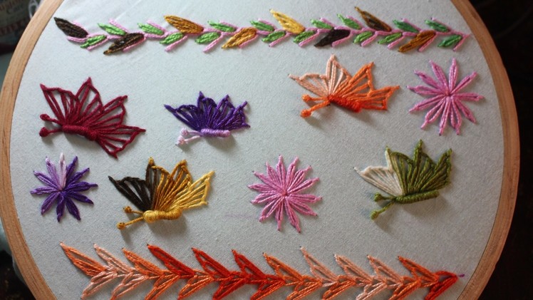 Hand Embroidery Designs | Basic embroidery stitches # Part-10 | Stitch and Flower-118
