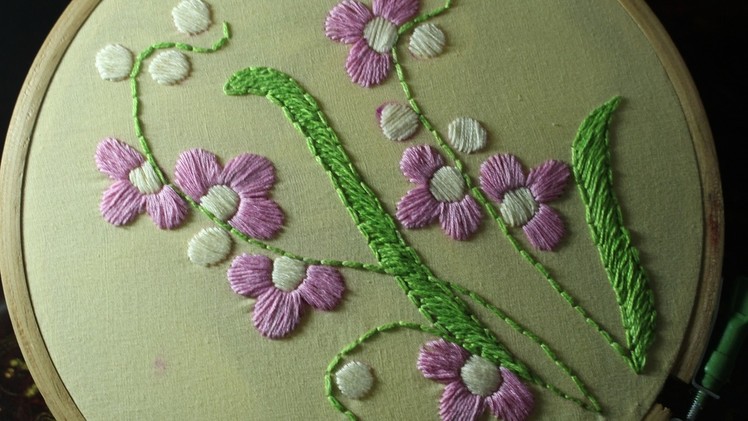 Hand embroidery designs | Satin stitch | Stitch and Flower-119