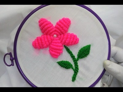 Hand Embroidery - Flower with Bullion Knot Stitch