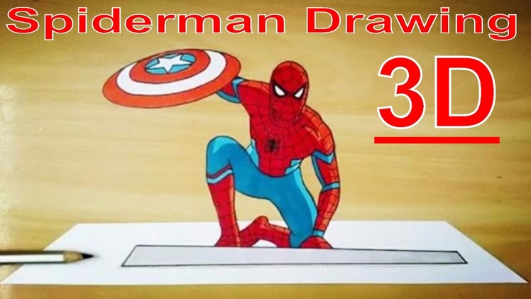 How to draw | 3D Drawing Of Spiderman from Captain America civilwar #1