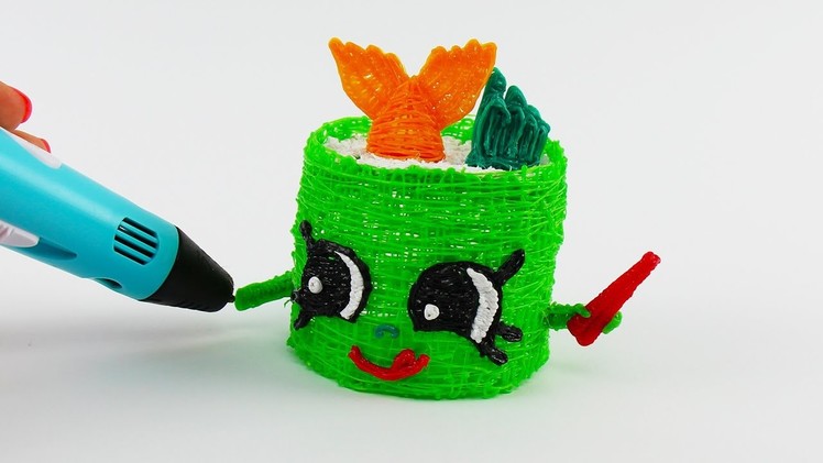 Suzie Sushi How to Draw With 3D PEN Shopkins Video For Kids