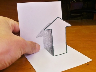 Very Easy!! How To Draw 3D Arrow for Kids - Anamorphic Illusion - 3D Trick Art Drawing on paper