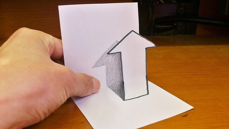 Very Easy!! How To Draw 3D Arrow for Kids - Anamorphic Illusion - 3D Trick Art Drawing on paper