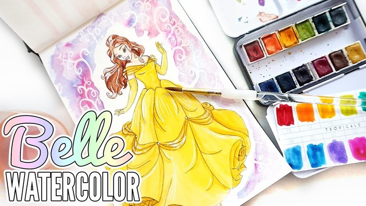 Belle (Beauty & the Beast) Watercolor ❖ DIY Coloring Book