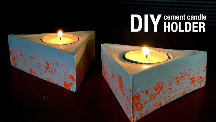 DIY Cement Geometric Candle Holders Tutorial #3 | Home Decor | How To Make - Anushree's Craft TV