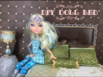 DIY- How to make: Doll Bed ||  Miniature Dollhouse Bedroom