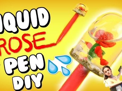 DIY Liquid Rose Pen! Disney Snow Globe Pen! Liquid School Supplies! Beauty & The Beast Stationary!