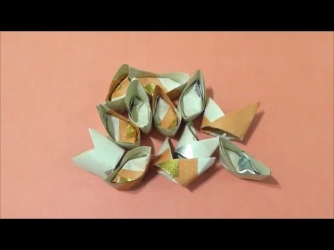 Easy Origami How to Make Chinese Ingot (Yuan Bao1) 简单手工折纸元宝1.簡単折り紙 元宝1です