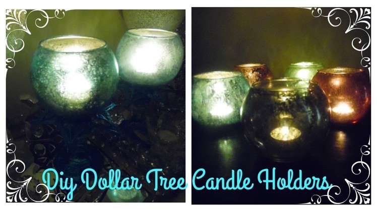 HIGHLY REQUESTED DIY -COLOR FAUX MERCURY GLASS CANDLE HOLDERS - DOLLAR TREE.MICHAELS CRAFT