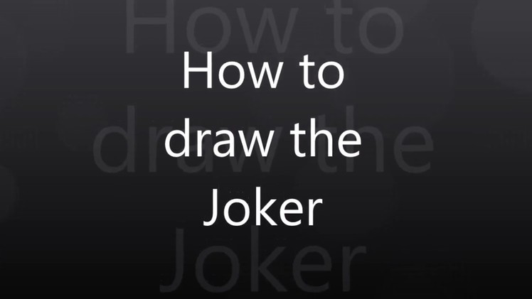 How to draw the Joker (Easy version)