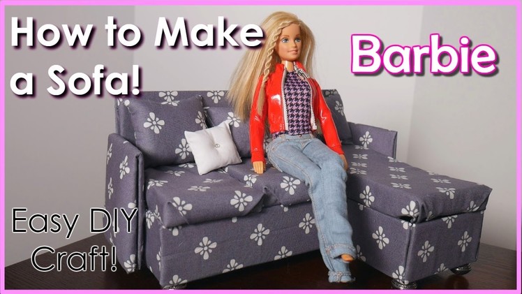 How to Make a Barbie Sofa! Easy Kids Craft!