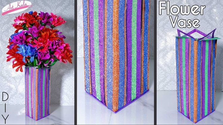 How to make Flower vase | transparent paper | OHP sheet craft |  DIY | Artkala 137