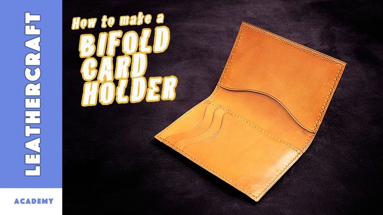 Leather bifold card holder.small wallet.Leather craft tutorial