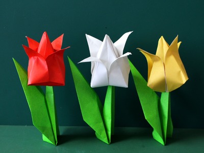 Origami "3D Tulip" 折り紙 「立体チューリップ」