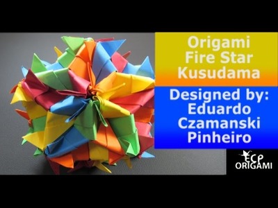 Origami Fire Star Kusudama | (Eduardo Czamanski Pinheiro)