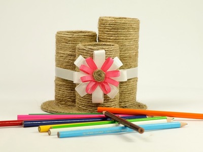 Waste Material Craft - How to Make a Pencil.Pen Holder (Table Organizer)
