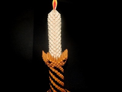 3D Origami candle tutorial ||  DIY paper candle