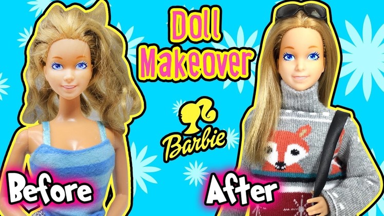 Barbie Doll Makeover - DIY Doll Hair Repair and New Dress - Making Kids Toys