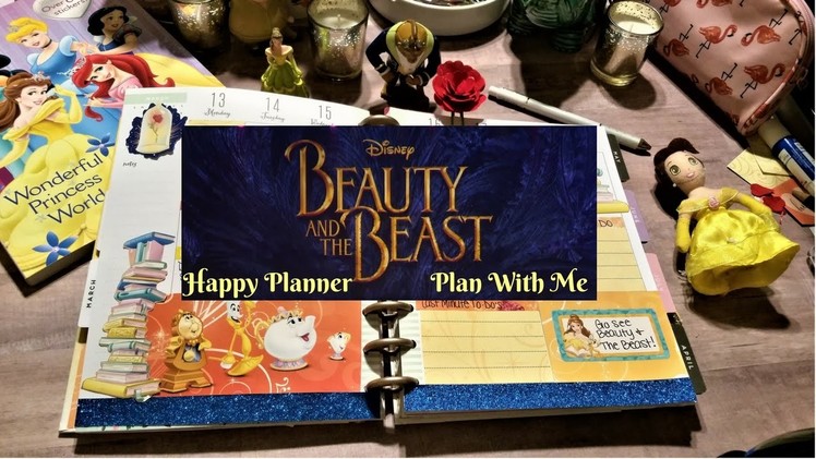 Beauty and The Beast Plan With Me + DIY Rose Paper Clip & Planner Cover