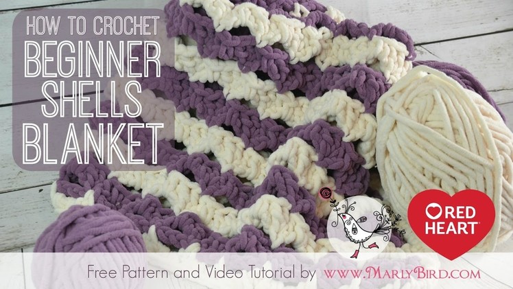 Crochet Beginner Shells Baby Blanket Afghan