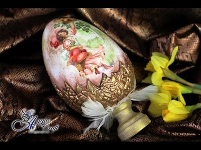 Decoupage Tutorial: Easter Egg with Clay Shell - DIY