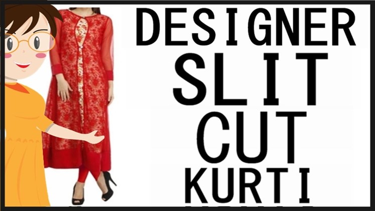 Designer Slit Cut Kurti Cutting | How To Cut Designer Slit Kurti | DIY - Tailoring With Usha