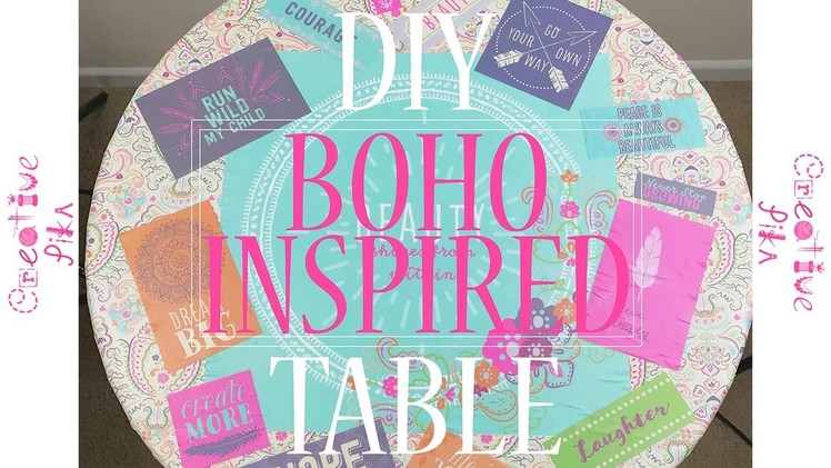 DIY BOHO INSPIRED TABLE TUTORIAL USING PAPER AND MODGE PODGE