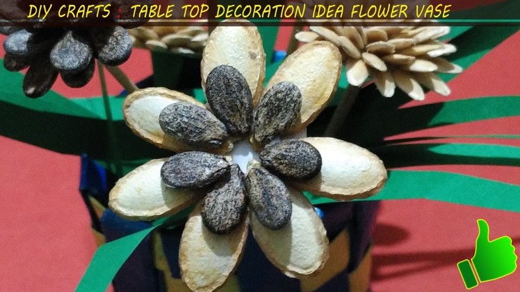 DIY CRAFTS : TABLE TOP DECORATION IDEA FLOWER VASE