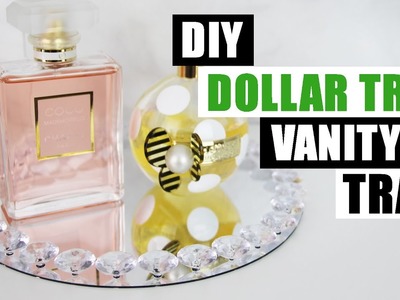 DIY DOLLAR TREE GLAM VANITY PERFUME TRAY | DIY Bling Vanity Tray Tutorial | Dollar Store DIY Mirror