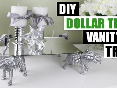 DIY DOLLAR TREE VANITY TRAY Z Gallerie Inspired DIY Tutorial Dollar Store DIY Glam Mirror Room Decor