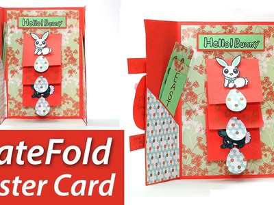 DIY Easter Card - Gatefold Card for Easter Greetings (Bunny, Eggs Inside)