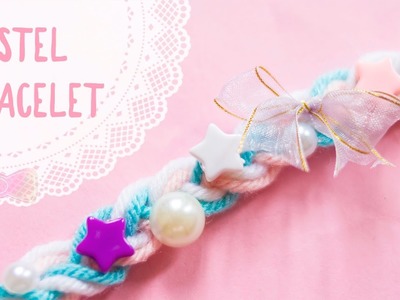 DIY Fairy Kei Inspired Pastel Yarn Bracelet - Kawaii Accessories | I Wear A Bow