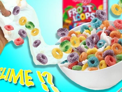 DIY FROOT LOOPS SLIME !?!. How to make slime out of cereal !?!  Instagram slime !!  Cereal slime !