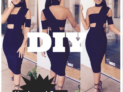 DIY. How To Make A Bandage Dress With Chocker neck. RHOA Inspired (easy sewing)