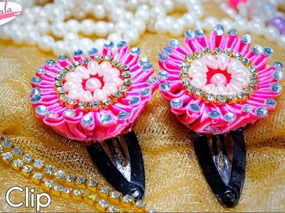 DIY kanzashi flower hair clips | hair accessories | Tutorial | Artkala 138
