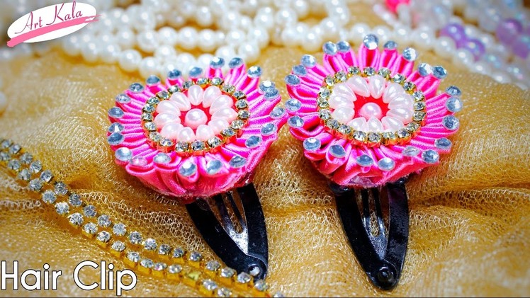 DIY kanzashi flower hair clips | hair accessories | Tutorial | Artkala 138