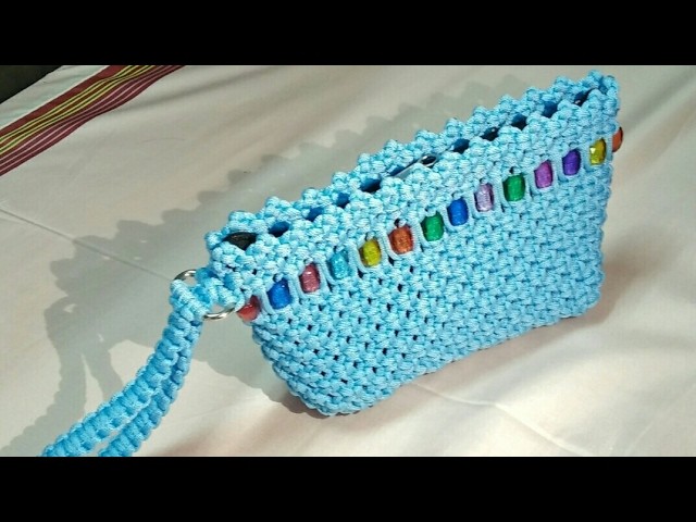 DIY Macrame ladies purse | macrame clutch | with Sewing pocket tutorial
