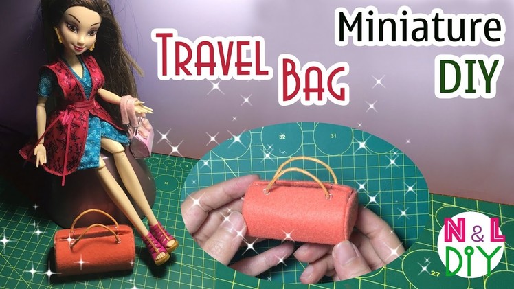 DIY Miniature Travel Bag for Doll | How to make a travel bag for your doll