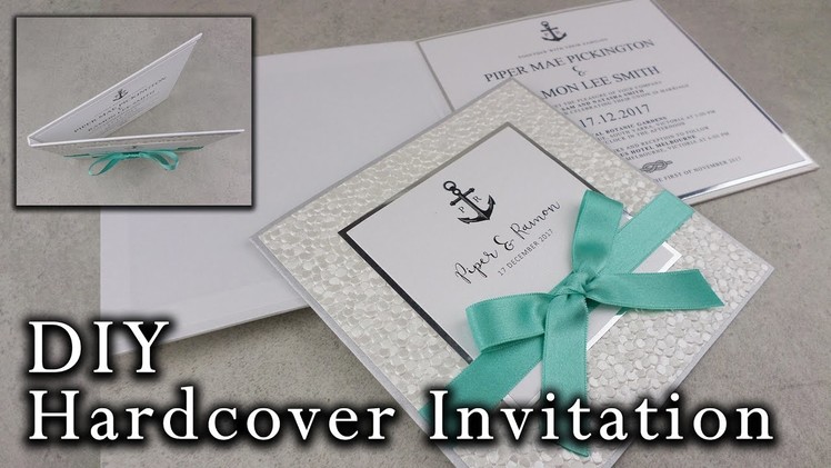 DIY Nautical Hardcover Invitation | Elegant Beach Wedding Invitations