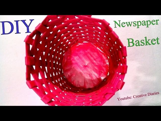 DIY Newspaper Basket I How to make newspaper basket by weaving I Creative Diaries