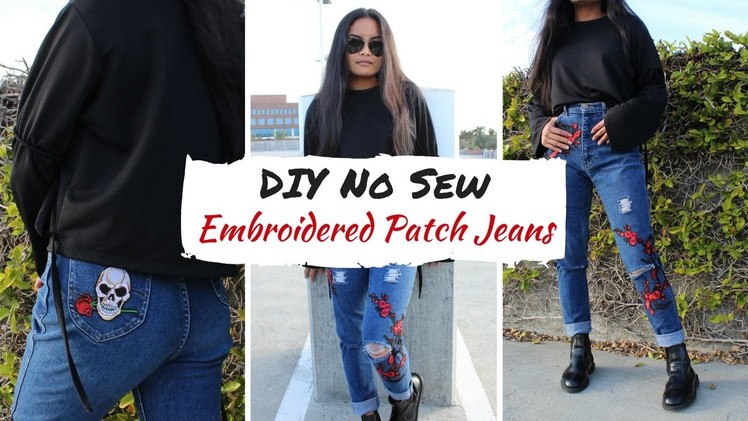 DIY No Sew Embroidered Patch Jeans | FIDM Fashion Club