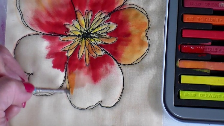 DIY Painting Fabric with Inktense,  Free-Motion Tutorial