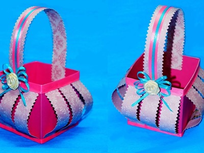 DIY Paper Basket: How to Make Easy Paper Basket for Chocolates. Gift Basket. DIY paper crafts