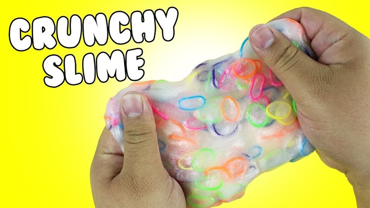 DIY | Rubber Band Slime - HOW TO MAKE CRUNCHY SLIME!!! + CRUNCHY SLIME ASMR!!!