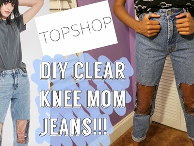 DIY TOPSHOP CLEAR KNEE MOM JEANS!!! | ONLY $5