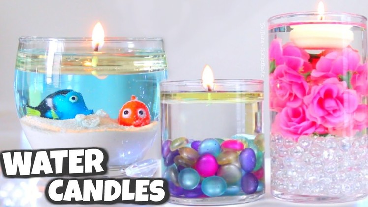 DIY WATER CANDLE. Vase Centerpiece Candles How To - SoCraftastic