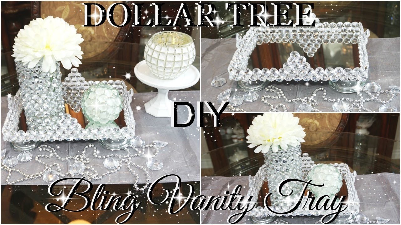 DOLLAR TREE DIY BLINGED OUT VANITY TRAY COLLABORATION WITH SO FASHION