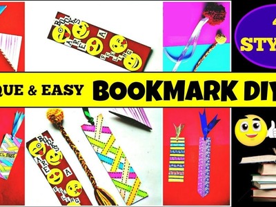 EASY DIY Bookmarks | 4 unique styles - Washi Tape, Origami, Pom Pom, Emoji | FUN  CRAFT IDEAS