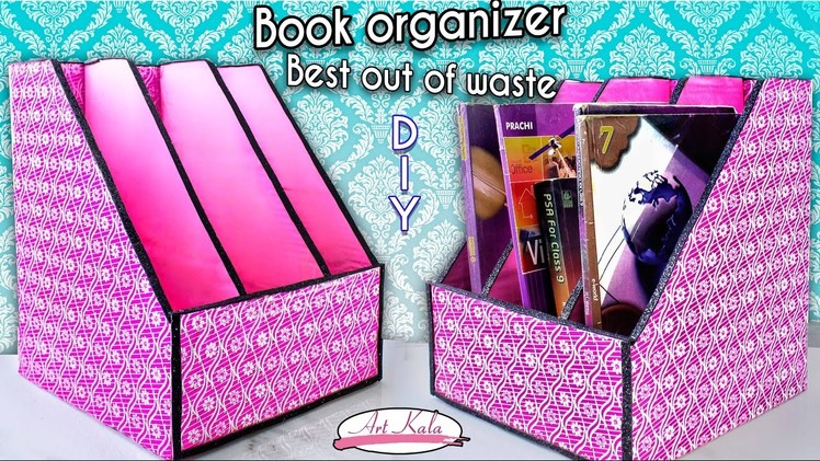 How to make book holder | Book organizer | Best out of waste | DIY | Artkala 144