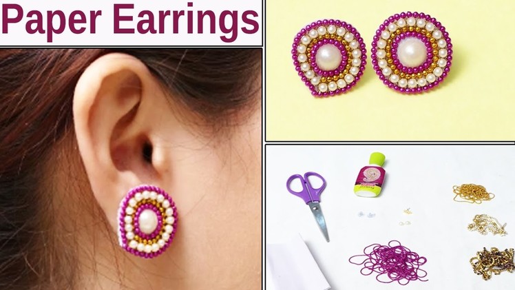 How to make Bridal Earrings at Home | Paper Earrings || DIY Jewellery